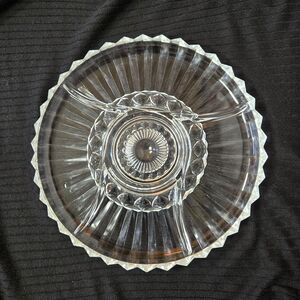 Vintage Anchor Hocking Clear Glass 5-Part Divided Relish Condiment Platter 12"